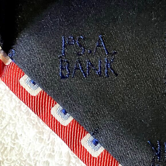 Jos A Bank Tie Repp Weave Diamond Pink Red White Blue Mob Vegas Preppy Y2K - Picture 5 of 9